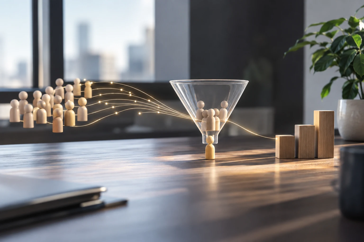 Business outcome dashboard connecting marketing investment to pipeline outcomes.