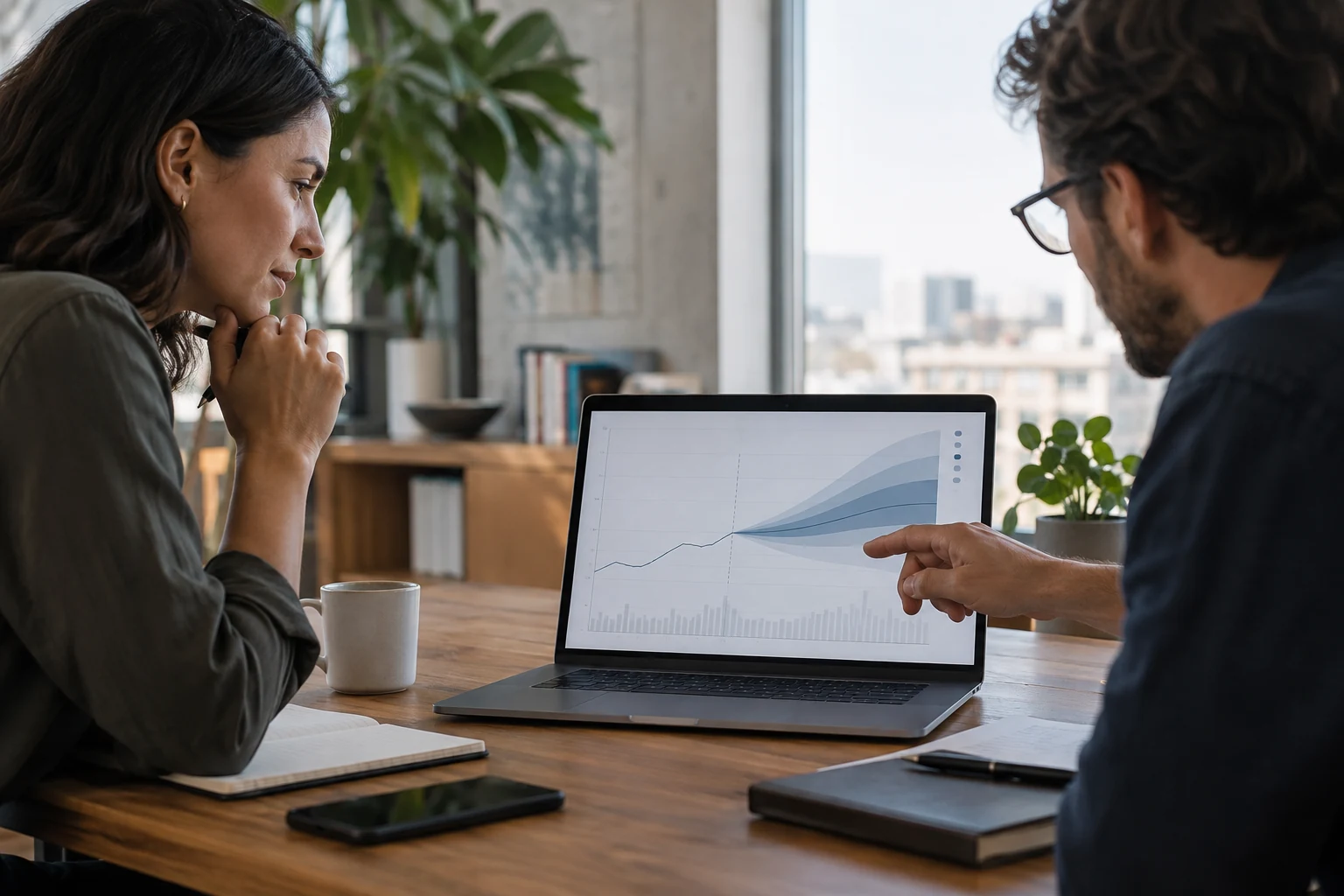 Sales forecast review supporting monthly revenue marketing decisions.